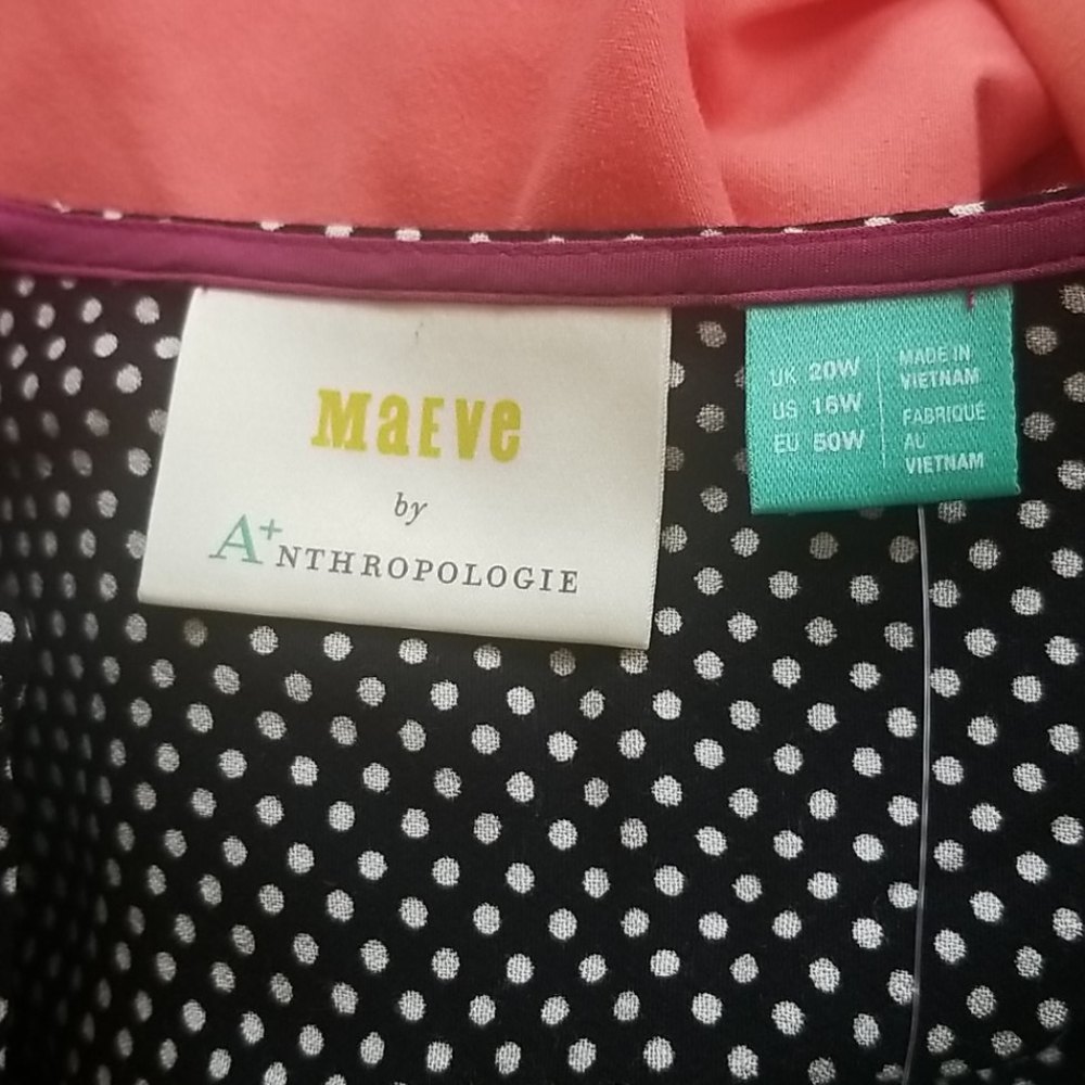 Maeve by Anthropologie polka dot Ingrid Balloon sleeve wrap peplum blou… - Picture 12 of 16